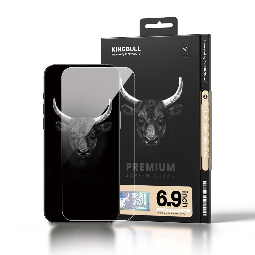 Cường lực không viền MiPow Kingbull Ultra Clear Protector iPhone 16 Series - Mipow Việt Nam
