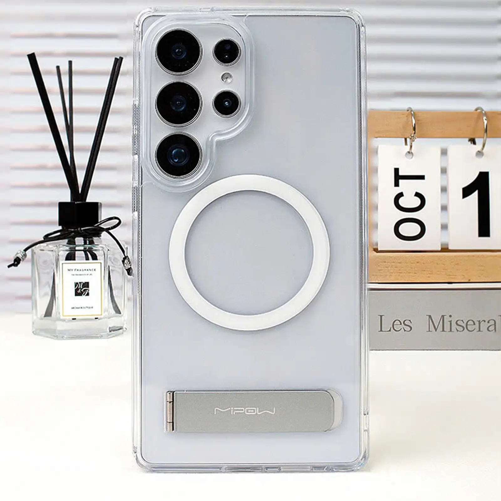 Ốp lưng Mipow Qi2 Tempered Stand Transparent cho Samsung Galaxy S25 Series (Bayer Germany) - Mipow Việt Nam