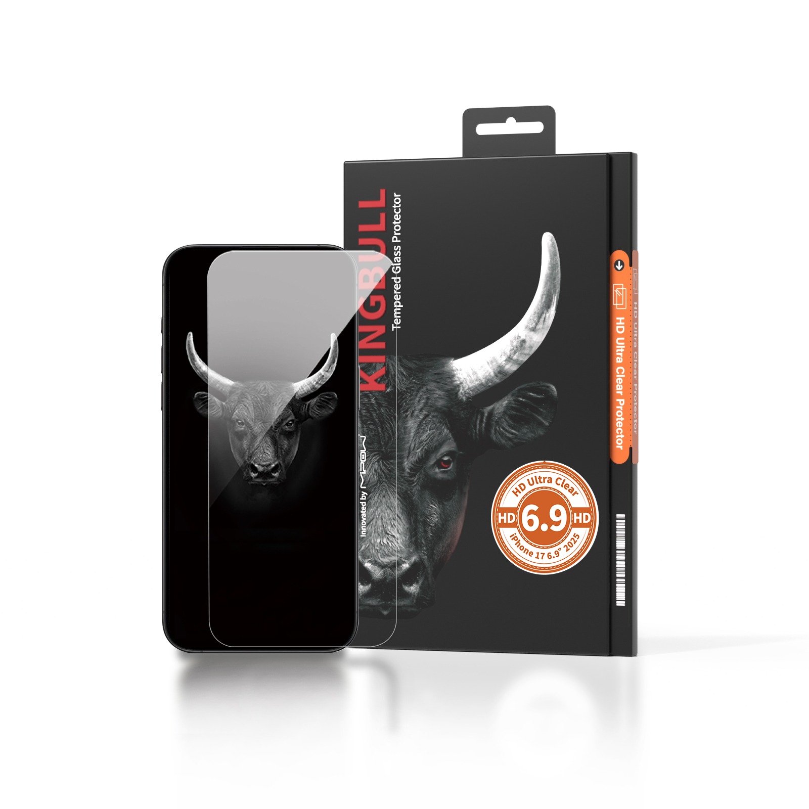 Cường Lực Trong Suốt Mipow Kingbull HD Ultra Clear iPhone 17 Series (Không Viền)