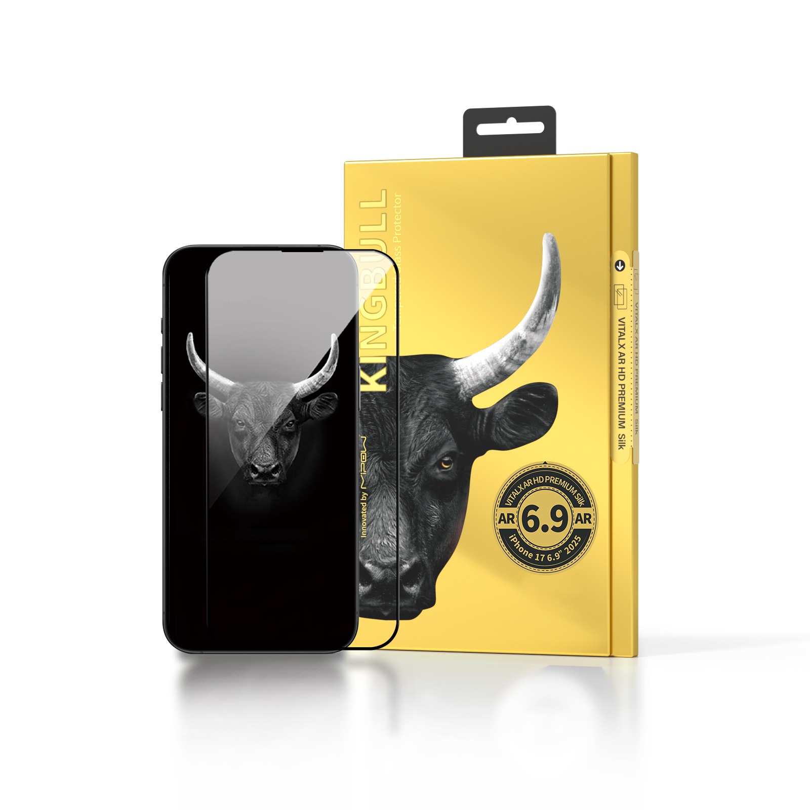 Kính Cường Lực Chống Phản Quang Cao Cấp Mipow Kingbull VITALX AR HD PREMIUM Silk iPhone 17 Series