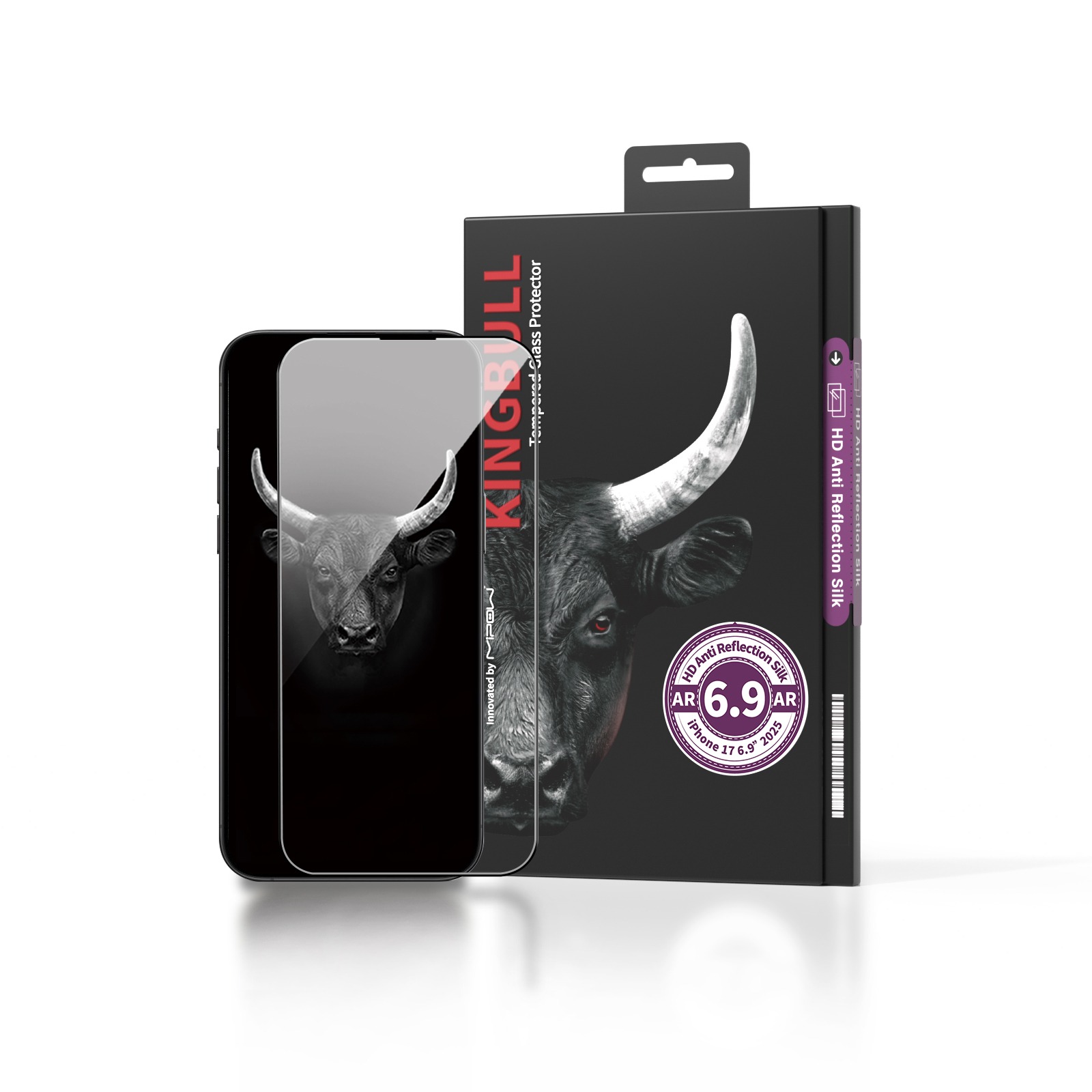 Kính Cường Lực Chống Phản Quang Mipow Kingbull HD Anti-Reflection Silk iPhone 17 Series