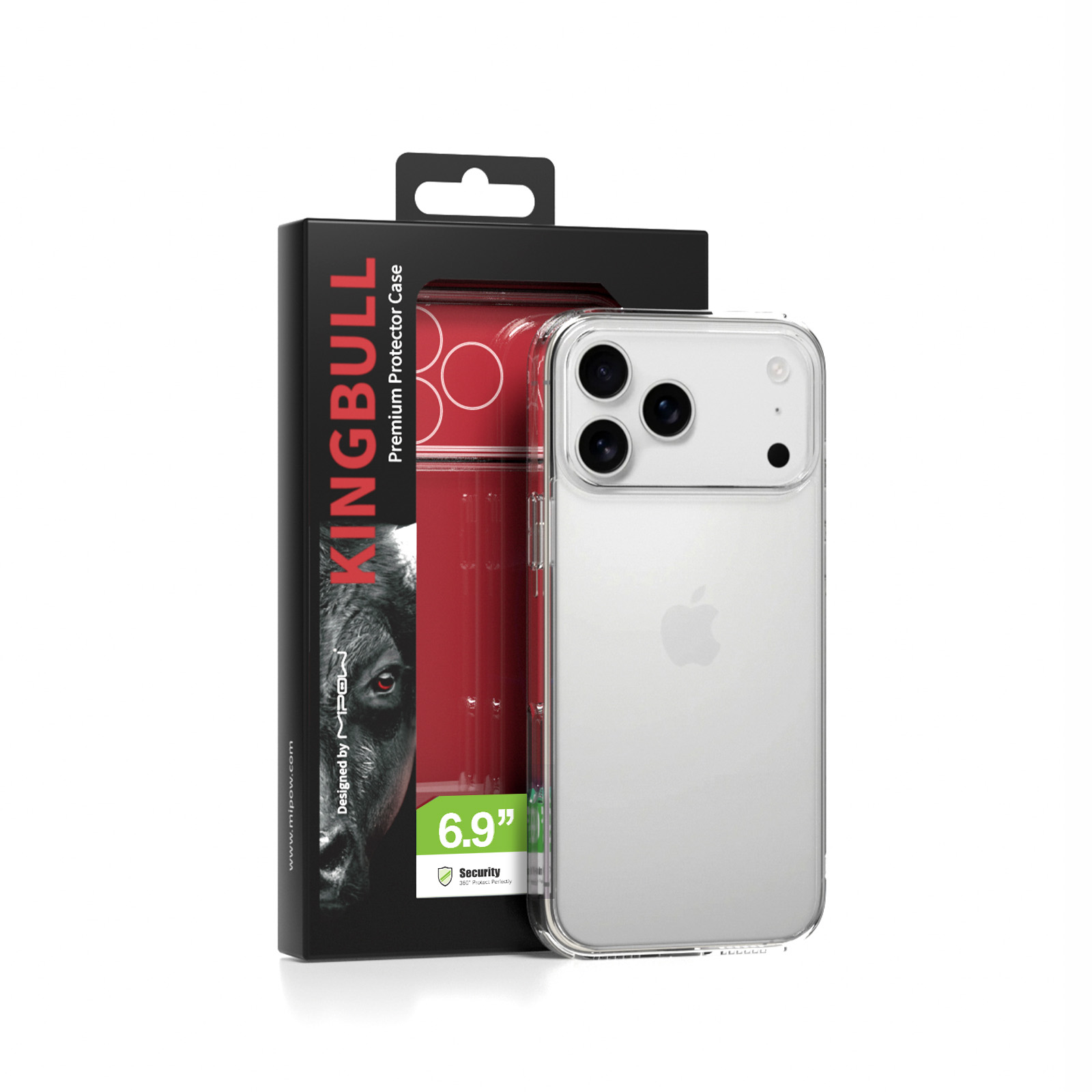 Ốp Lưng Mipow Kingbull Tempered Glass Transprent Cho iPhone 17 Series